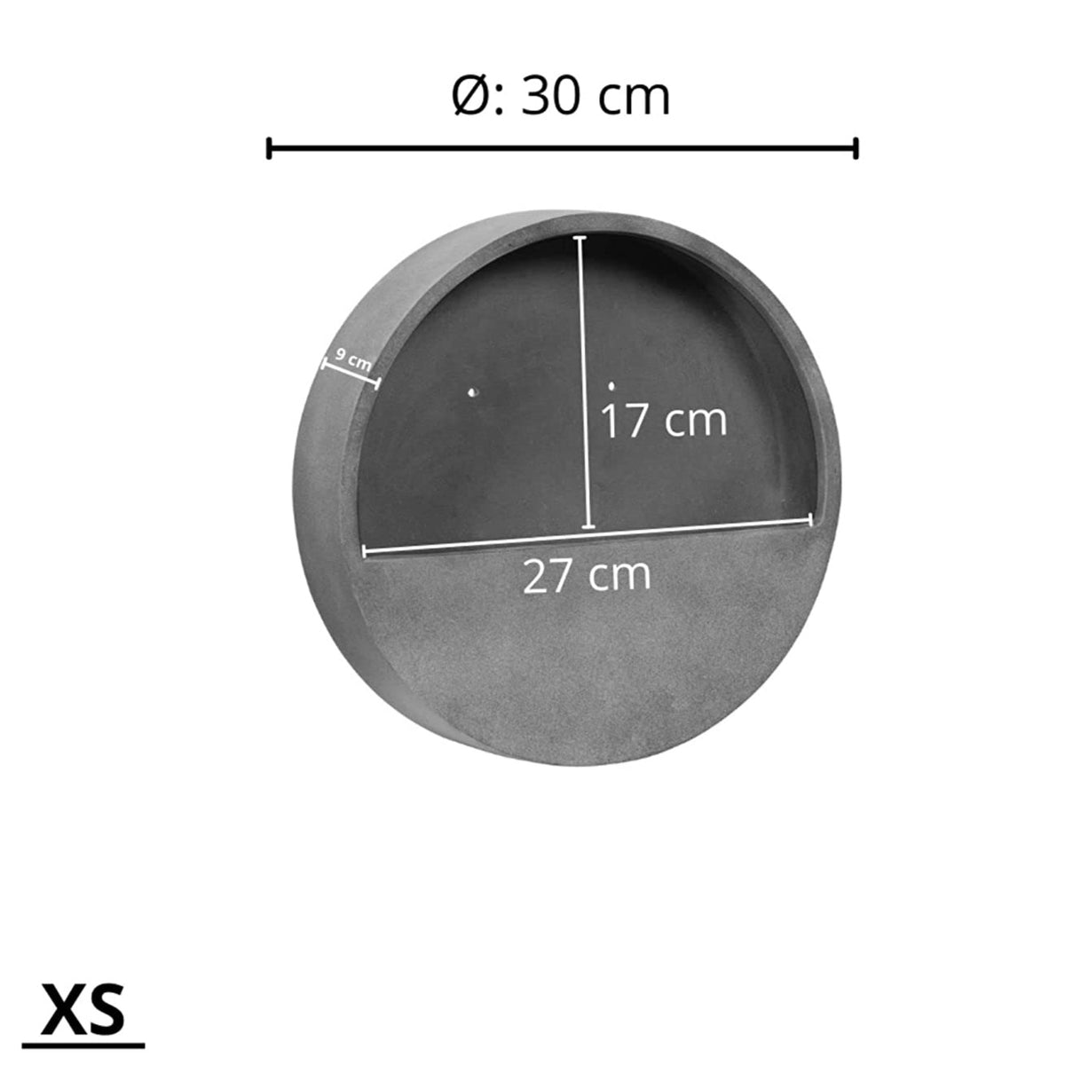 WALLY Wall Planter XS 30cm | Grey by POTTERY POTS (pottery-pots-wally-hanging-xs-fiberstone-o-30-00-grey)