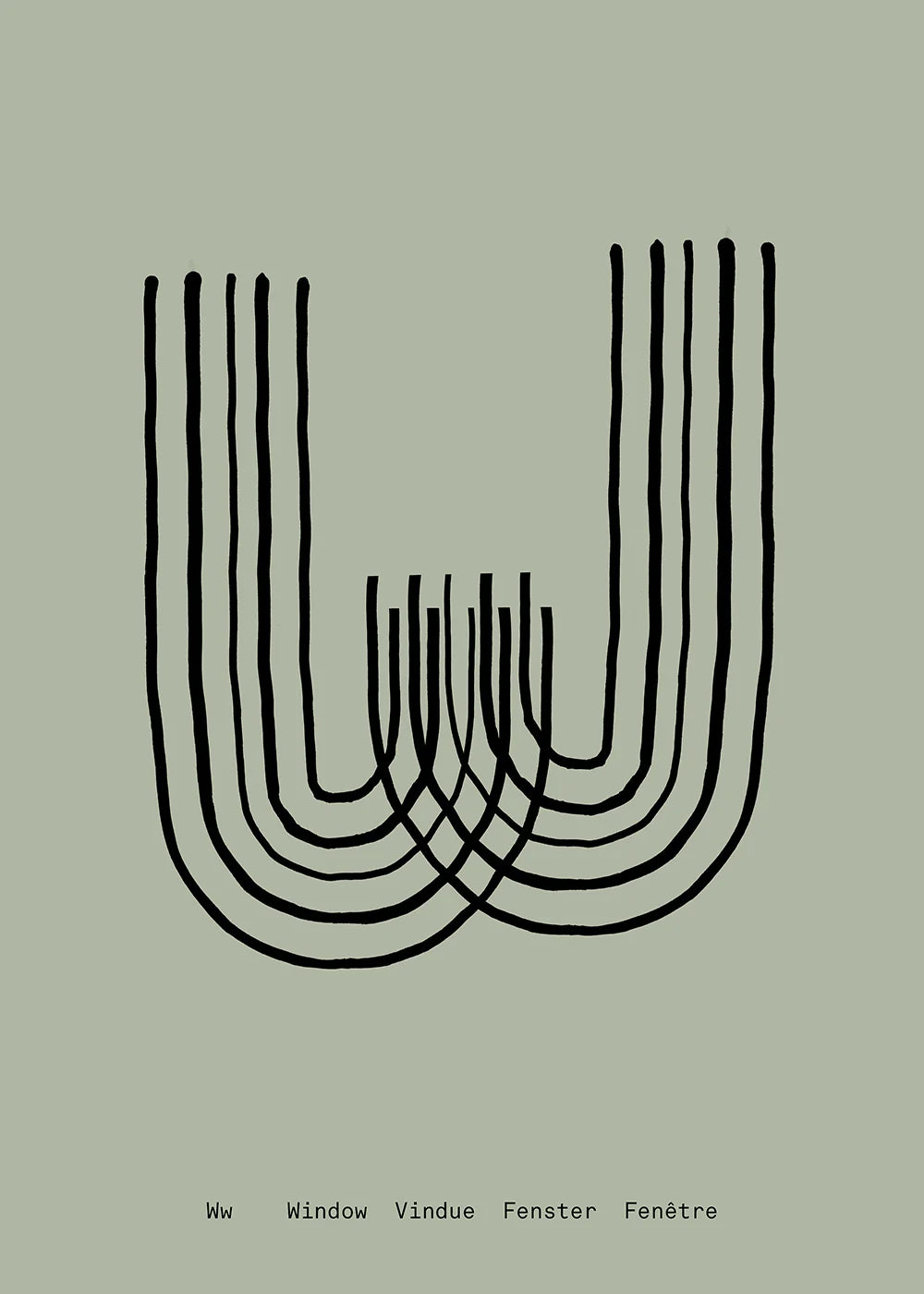 Alphabet Spaghetti by ATWTP - W Print by PAPER COLLECTIVE (paper-collective-alphabet-poster-print-w-print)