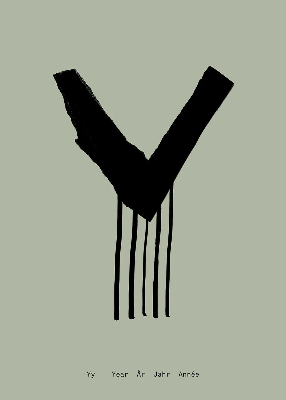 Alphabet Spaghetti by ATWTP - Y Print by PAPER COLLECTIVE (paper-collective-alphabet-poster-print-y-print)