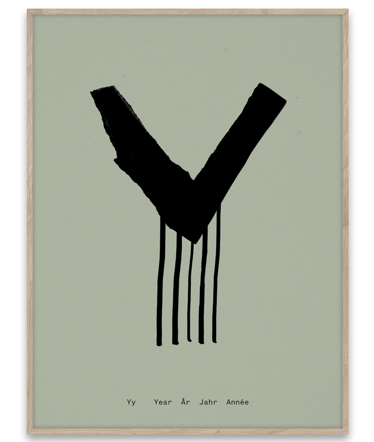 Alphabet Spaghetti by ATWTP - Y Print by PAPER COLLECTIVE (paper-collective-alphabet-poster-print-y-print)