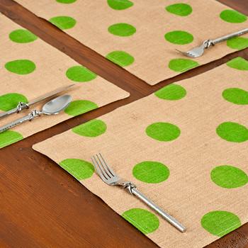 Eco-Accents Burlap Green Dot Placemat 