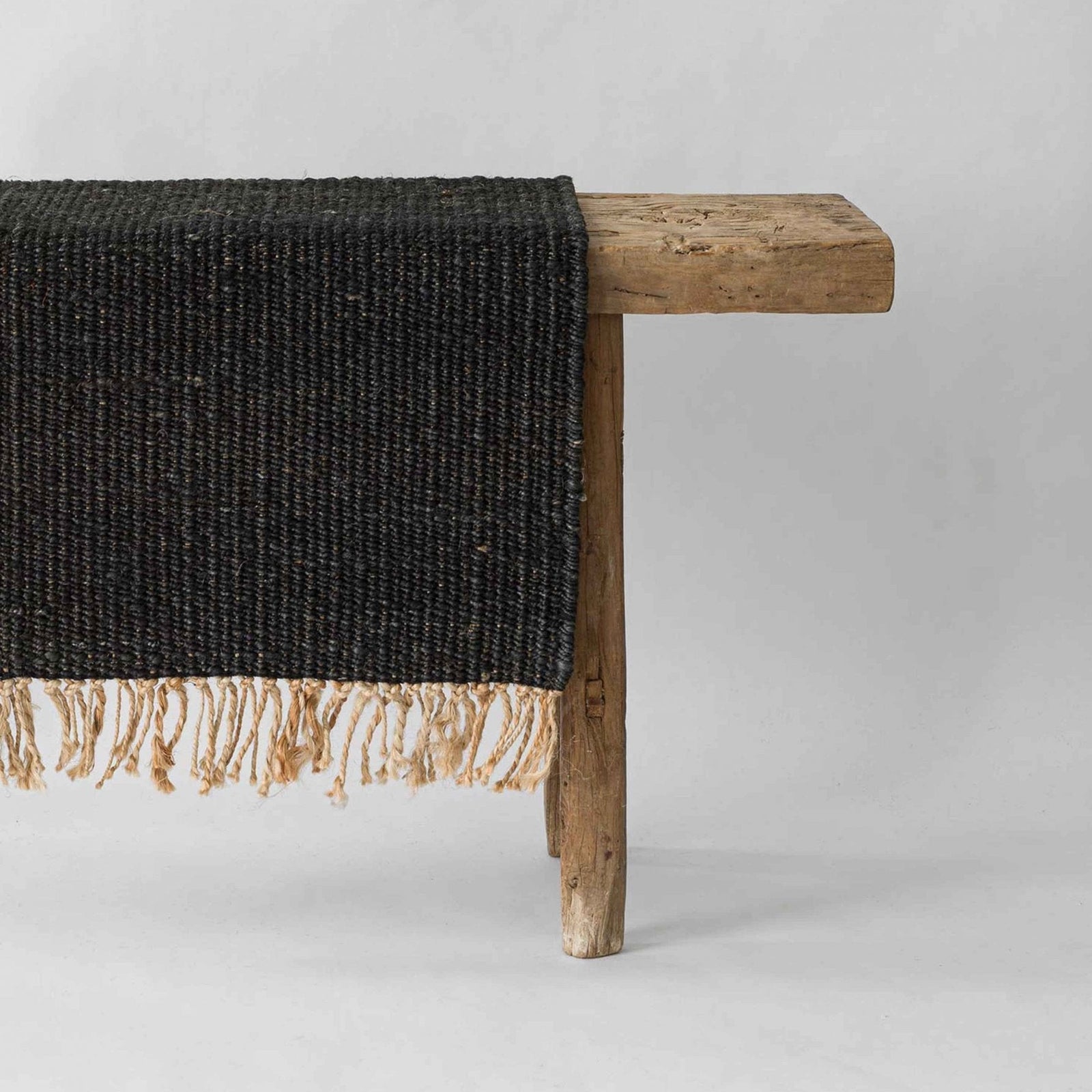 Hemp Rug 60X90 | Black by TELL ME MORE (tell-me-more-hemp-rug-60x90-colour-black)