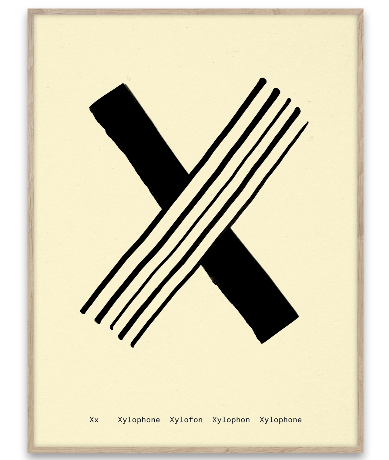 Alphabet Spaghetti by ATWTP - X Print by PAPER COLLECTIVE (paper-collective-alphabet-poster-print-x-print)